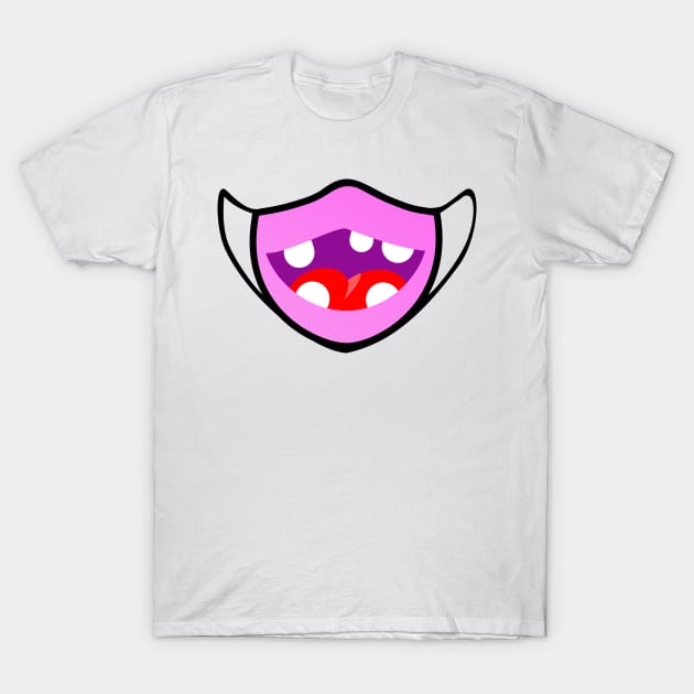 Cute and funny face mask cartoon design T-Shirt by chrstdnl